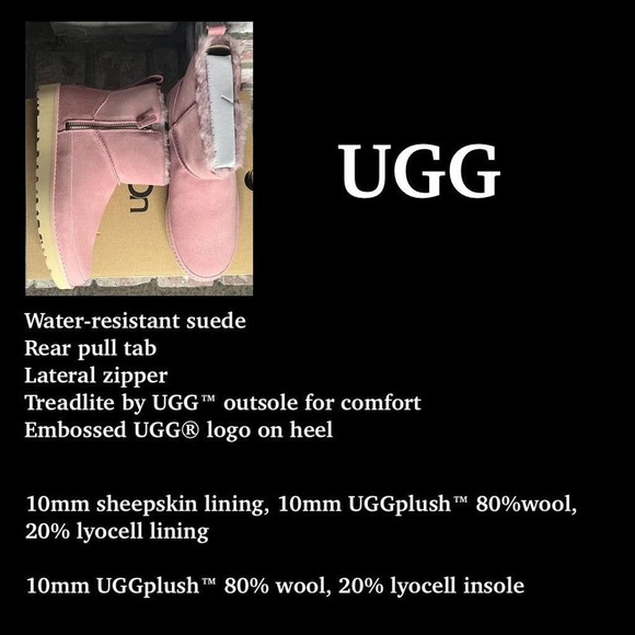 UGG Women Classic Zip Mini Boot Shell Size 8 brand new - Picture 8 of 9